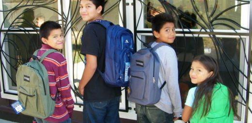 kids with backpacks