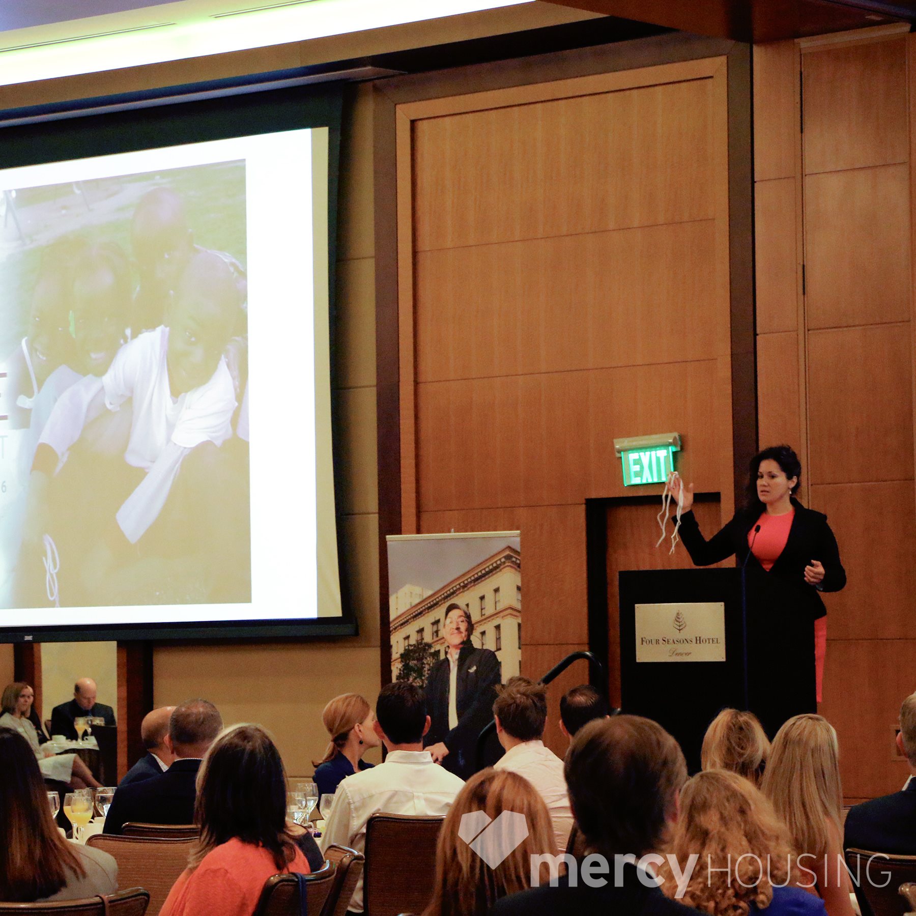 Rocio shared her story during a recent Mercy Housing event