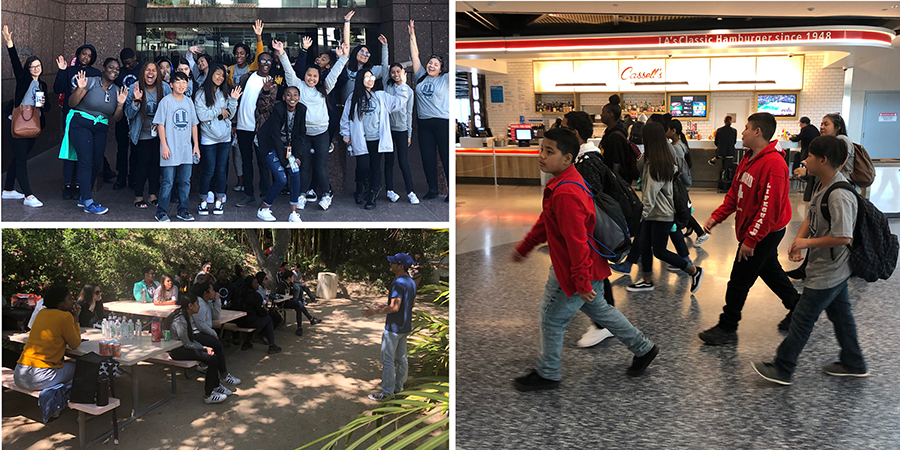 Collage of MAAP students touring