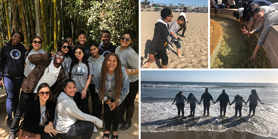 Collage of MAAP students on beach