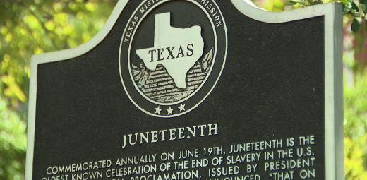 Juneteenth plaque in Texas